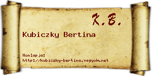 Kubiczky Bertina névjegykártya