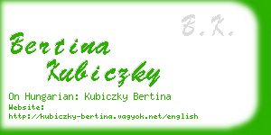 bertina kubiczky business card
